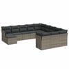 vidaXL 12-delige Loungeset met kussens poly rattan grijs