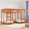 vidaXL Drie-hoog Bunk Bed Frame Wasbruin 140 x 200 cm