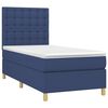 vidaXL Boxspring met matras stof blauw 90x200 cm