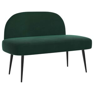 vidaXL Beklede bank met rugleuning Donkergroen 110 x 60 x 76 cm