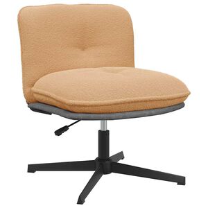 vidaXL Bureaustoel beige gekrulde wolachtige stof