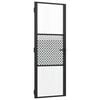 vidaXL Glazen deur 76 x 3,5 x 201,5 cm Aluminium Zwart