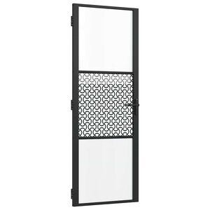 vidaXL Glazen deur 76 x 3,5 x 201,5 cm Aluminium Zwart
