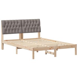 vidaXL Bedframe met Gevoerd Hoofdgedeelte Bruin 135 x 190 cm