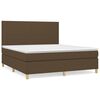 vidaXL Boxspring met matras stof donkerbruin 160x200 cm