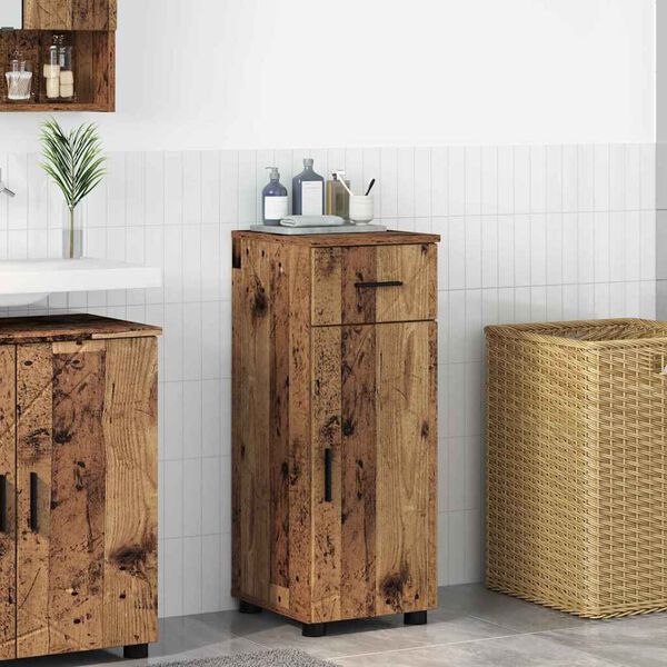 vidaXL Badkamer Kast Oud Hout 30 x 35 x 80 cm Bewerkt hout & Metaal