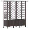 vidaXL Verhoogd Bed met Trellis en Dak Bruin 163,5 x 40 x 142 cm PP