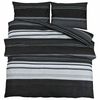 vidaXL 2 st 200 x 200 cm + 50 x 75 cm 100% Cotton Black Stripes