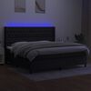 vidaXL Boxspring met matras en LED stof zwart 200x200 cm