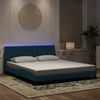 vidaXL Bedframe met LED zonder matras "Hanko" fluweel blauw 180x200 cm