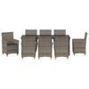 vidaXL Tuin Eetset 9 pcs Grijs poly rattan
