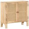 vidaXL Dressoir 80x30x73 cm massief mangohout en natuurlijk riet