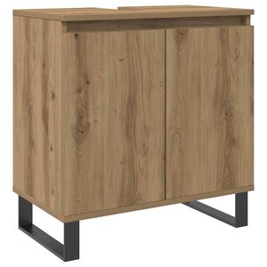 vidaXL Badkamerkast 58x33x60 cm bewerkt hout artisanaal eikenkleurig