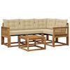 vidaXL Buiten bankenset met kussen 5 pcs Natuurlijk en Beige