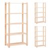 vidaXL Opbergrekken 5-laags 3 st 80x38x170 cm grenenhout 250 kg