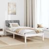 vidaXL Bedframe Wit en lichtgrijs 75 x 190 cm Massief grenenhout