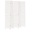 vidaXL Kamerscherm met 5 panelen massief paulowniahout wit