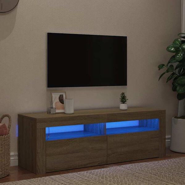 vidaXL Tv-meubel met LED-verlichting 120x35x40 cm sonoma eikenkleurig