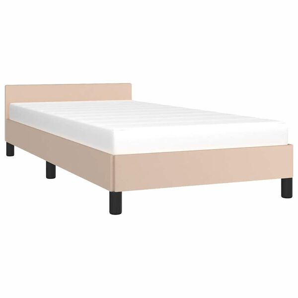 vidaXL Bedframe met hoofdeinde zonder matras Cappuccino 80x200 cm