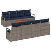 vidaXL Tuinbankenset met kussen 9 pcs Grijs poly rattan