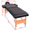 vidaXL Massagetafel- en krukset inklapbaar 2 zones 10 cm dik zwart