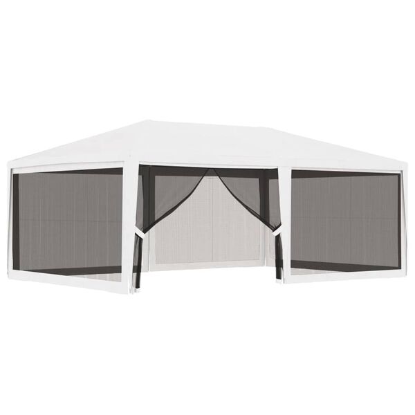 vidaXL Partytent met 4 mesh zijwanden 4x6 m wit