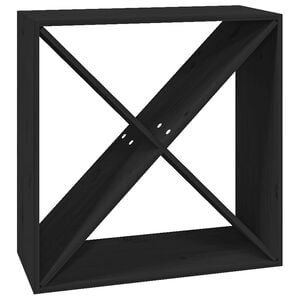 vidaXL Wijnkast 62x25x62 cm massief grenenhout zwart