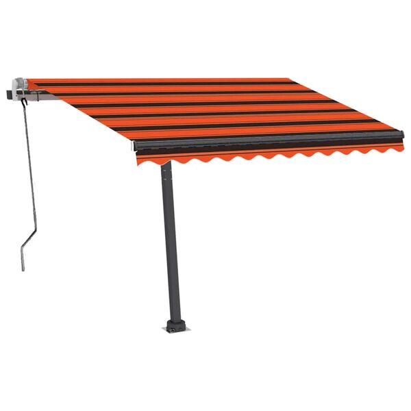 vidaXL Luifel vrijstaand handmatig uittrekbaar 350x250 cm oranje bruin