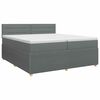 vidaXL Boxspringbed met matras Donkergrijs 200 x 200 cm Stof