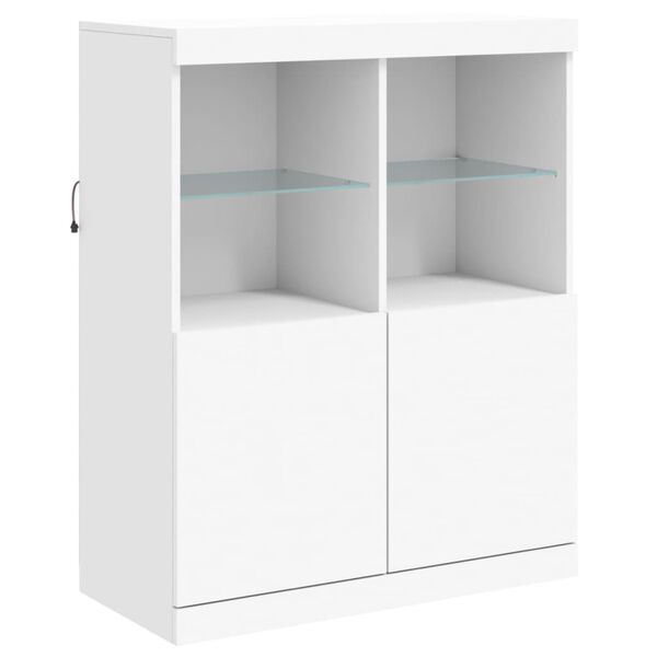 vidaXL Dressoir met LED-verlichting 81x37x100 cm wit