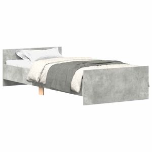 vidaXL Bedframe bewerkt hout betongrijs 90x190 cm
