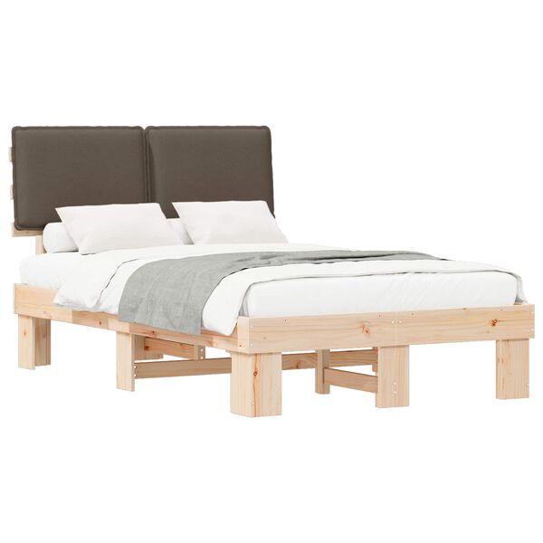 vidaXL Bedframe met Gevoerd Hoofdgedeelte Taupe 120 x 200 cm