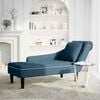 vidaXL Chaise longue met kussen en rechterarmleuning fluweel blauw