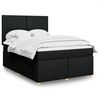 vidaXL Boxspring met matras stof zwart 140x190 cm