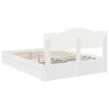 vidaXL Opslag bed met hoofdeinde Wit 140 x 190 cm Bewerkt hout