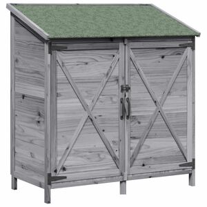 vidaXL Tuinschuur Grijs 106 x 56 x 113,5 cm Massief Vurenhout