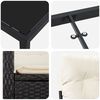 vidaXL Tuin eettafelset met kussen 7 pcs Zwart poly rattan