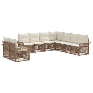 vidaXL Tuinbankenset 9 st Beige poly rattan