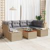 vidaXL Tuin Sofa Set 7 pcs beige en lichtgrijs