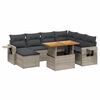 vidaXL 8-delige Loungeset met kussens poly rattan grijs