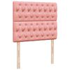 vidaXL Boxspring met matras en LED fluweel roze 120x190 cm