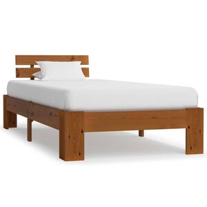 vidaXL Bedframe massief grenenhout honingbruin 100x200 cm