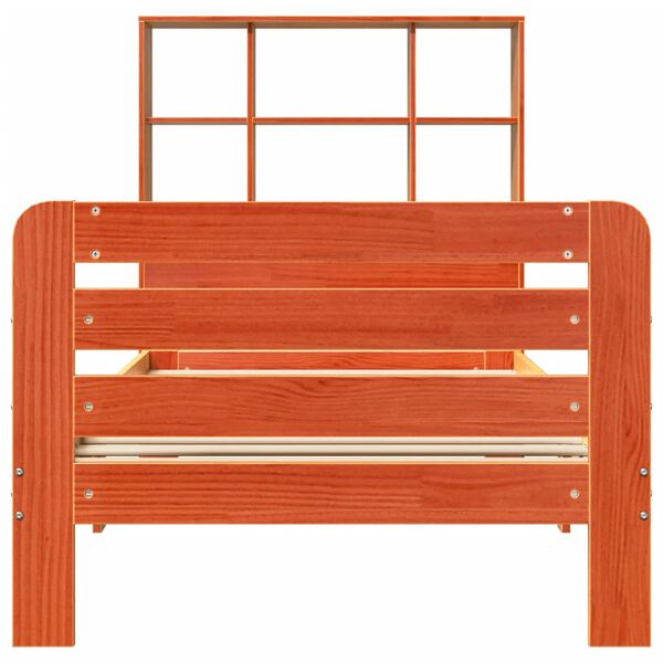vidaXL Bedframe zonder matras massief grenenhout wasbruin 75x190 cm