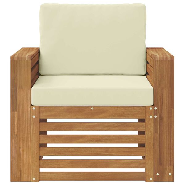 vidaXL Buiten bankenset Massief Acaciahout en Polyester Naturel