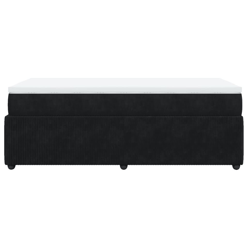 vidaXL Boxspring met matras fluweel zwart 90x200 cm