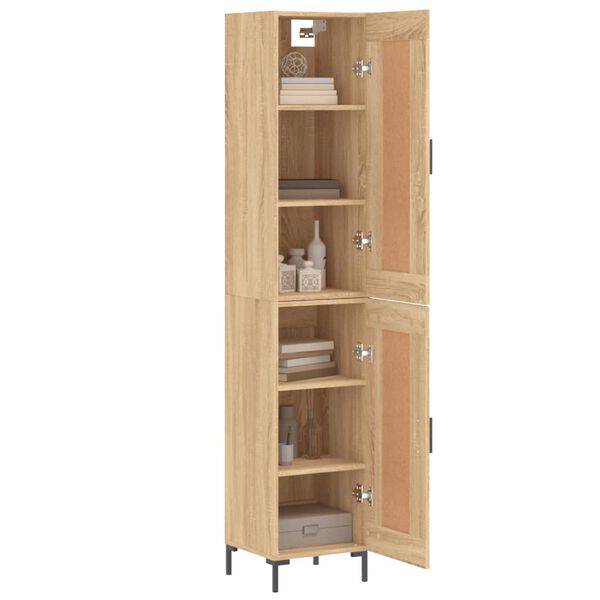 vidaXL Hoge kast 34,5x34x180 cm bewerkt hout sonoma eikenkleurig