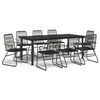 vidaXL 9-delige Tuinset PVC-rattan zwart