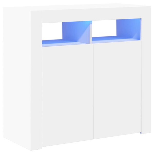 vidaXL Dressoir met LED-verlichting 80x35x75 cm wit