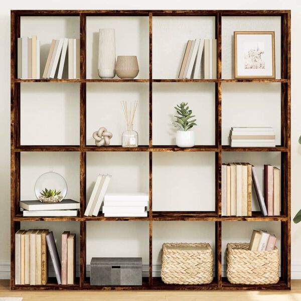 vidaXL Boekenkast 137,5x29x137,5 cm bewerkt hout gerookt eikenkleurig