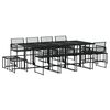 vidaXL 13-delige Tuinset poly rattan zwart